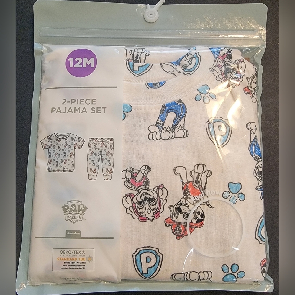 NWT Unisex Paw Patrol 2-Piece Pajama Set Size 12M